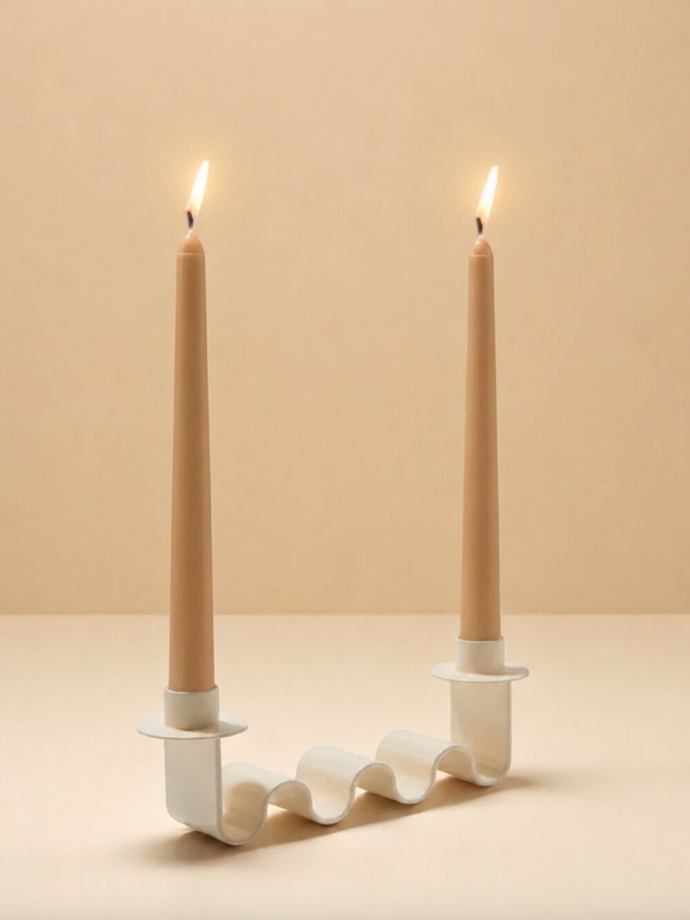 Minimalist Wavy Metal Candle Holders